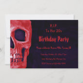 Gothic Skull Red Birthday RIP naar haar 20s Kaart (Voorkant)