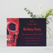 Gothic Skull Red Birthday RIP naar haar 20s Kaart (Staand voorkant)