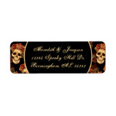 Gothic Skull Red Black Halloween Return Address Etiket (Voorkant)