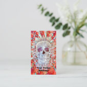 Gothic Skull Red Blauwgroen Surreal Psychedelic Ar Visitekaartje (Staand voorkant)