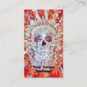 Gothic Skull Red Blauwgroen Surreal Psychedelic Ar Visitekaartje (Voorkant)