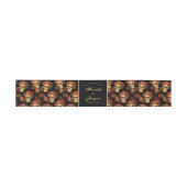 Gothic Skull Red Rose Black Halloween Wedding Uitnodigingen Wikkel (Vlak)