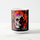 Gothic Skull Red Roses Coffee Mok (Center)