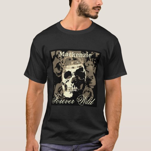 Gothic Skull Red Roses T-shirt (Voorkant)
