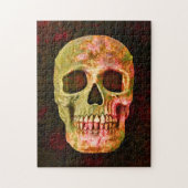 Gothic Skull  Retro Red Green Scary Legpuzzel (Verticaal)