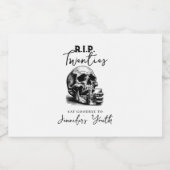 Gothic Skull RIP Twenties Whiskey Birthday Party Likeurfles Etiket (Enkel label)