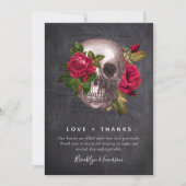 Gothic Skull Roos Foto | Weddenschap Hartelijk dan Bedankkaart (Voorkant)