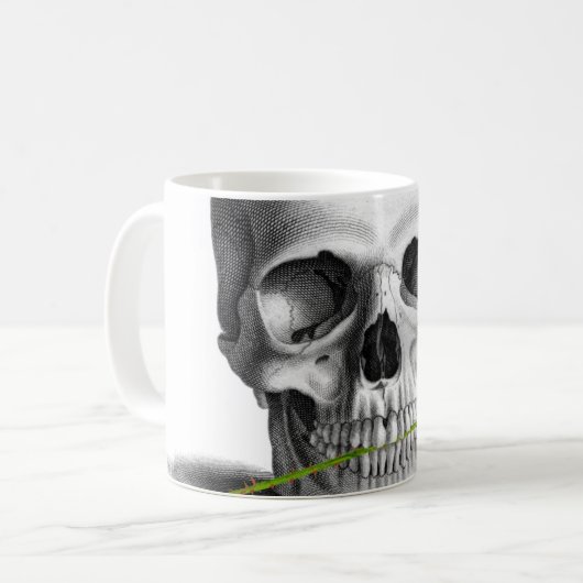 Gothic Skull Roos Horror Fantasy Koffiemok (Voorkant links)