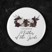 Gothic Skull & Rose Wedding Party Ronde Button 5,7 Cm