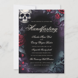 Gothic Skull & Roses Purple Black Handfasting Kaart