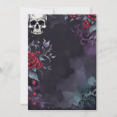 Gothic Skull & Roses Purple Black Handfasting Kaart (Achterkant)