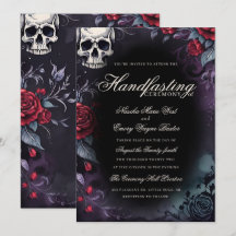 Gothic Skull & Roses Purple Black Handfasting