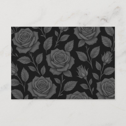 Gothic Skull Roses Wedding Details Enclosure Card Informatiekaartje (Achterkant)