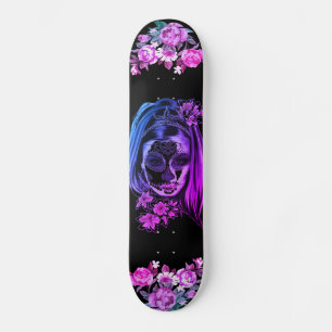 Gothic Skull Roze Paarse meisjes Persoonlijk Skateboard
