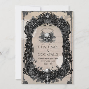 Gothic Skull Rozen Adult Costume Cocktail Party Kaart