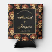 Gothic Skull Rozen Custom Black Halloween Wedding Blikjeskoeler (Voorkant)