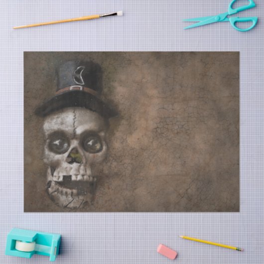 Gothic Skull Rustic Decoupage Tissuepapier (Craft)