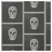 Gothic Skull Scary Black and White Grunge Stof (Swatch)