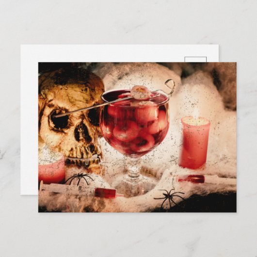 Gothic Skull Scene Halloween Briefkaart (Voorkant / Achterkant)