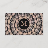 Gothic Skull Sepia Abstract Monogram Visitekaartje (Voorkant)