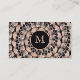 Gothic Skull  Sepia Abstract Monogram Visitekaartje