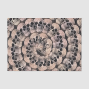 Gothic Skull  Sepia Abstract Spiral Patroon Tissuepapier
