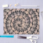 Gothic Skull Sepia Abstract Spiral Patroon Tissuepapier (Craft)