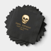 Gothic Skull Silhouette Happy Halloween Naam Folie Servetten (Insitu (Gestapeld))