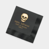 Gothic Skull Silhouette Happy Halloween Naam Folie Servetten (Links)