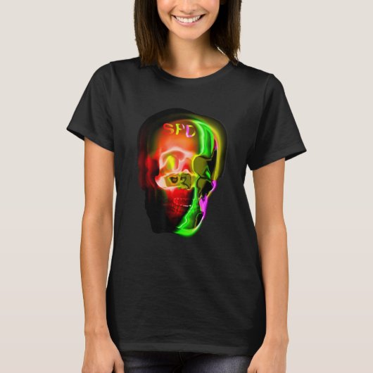 Gothic Skull Skeleton Abstract Art T-shirt (Voorkant)
