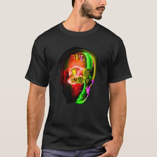 Gothic Skull Skeleton Abstract T-shirt (Voorkant)