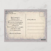 Gothic Skull Skeletons Bats Halloween Party Uitnod Briefkaart (Achterkant)