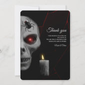 Gothic Skull Spider Candle - Dark Moody Halloween Bedankkaart (Voorkant)
