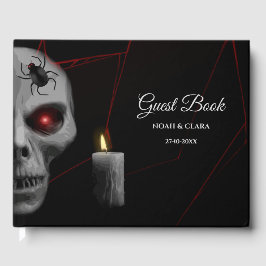 Gothic Skull Spider Candle - Dark Moody Halloween Gastenboek