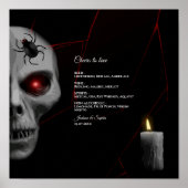 Gothic Skull Spider Candle - Dark Moody Halloween Poster (Voorkant)