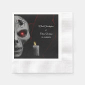 Gothic Skull Spider Candle - Dark Moody Halloween Servet (Voorkant)