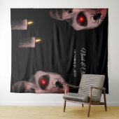 Gothic Skull Spider Candle - Dark Moody Halloween Wandkleed (In Situ (horizontaal))