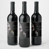 Gothic Skull Spider Candle - Dark Moody Halloween Wijn Etiket (Flessen)