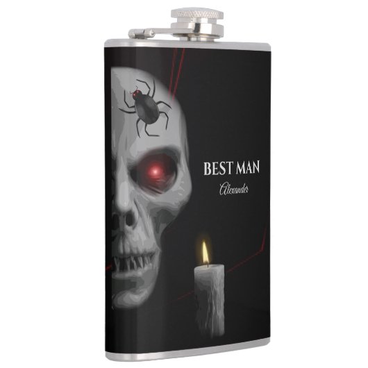 Gothic Skull Spider Candle - Donker griezelig Hall Heupfles (Rechts)