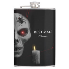 Gothic Skull Spider Candle - Donker griezelig Hall Heupfles