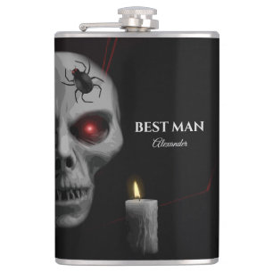 Gothic Skull Spider Candle - Donker griezelig Hall Heupfles