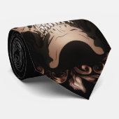 Gothic Skull Stropdas - Tan/Black (Opgerold)