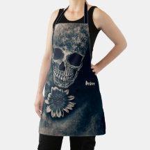 Gothic Skull Sunflower  Antiek