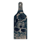 Gothic Skull Sunflower  Antiek Snijplank (Voorkant)