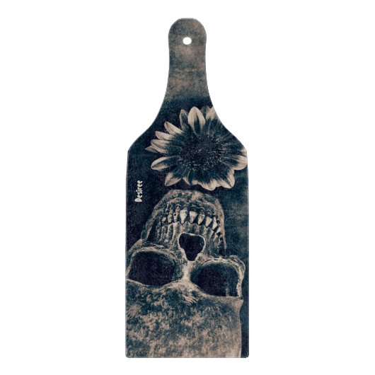 Gothic Skull Sunflower  Antiek Snijplank (Voorkant)