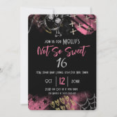 Gothic Skull Sweet 16 Verjaardagsfeestuitnodiging Kaart (Voorkant)