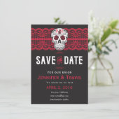 Gothic Skull Swirl & Lace Wedding Save the dates Save The Date (Staand voorkant)