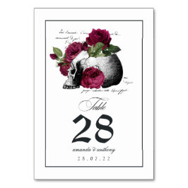 Gothic Skull Table Number Kaart