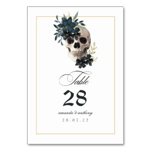 Gothic Skull Table Number Kaart