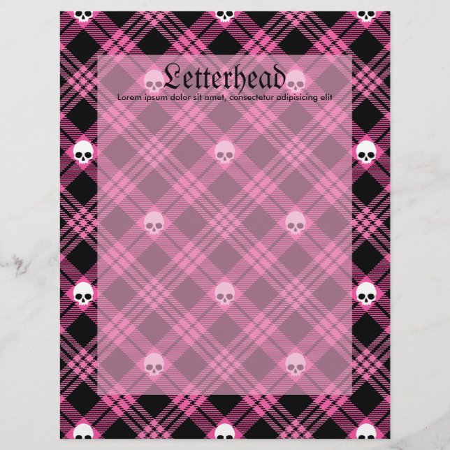 Gothic Skull Tartan Pset (Voorkant)